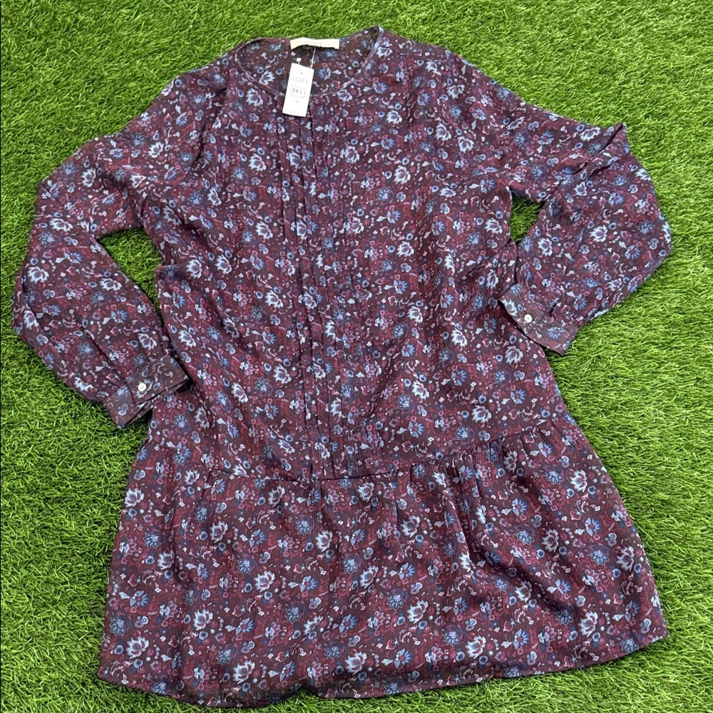 LOFT Purple Floral Dress